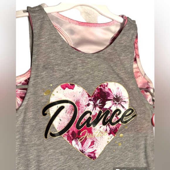 NWT! JUSTICE GIRLS “Dance” TANK WITH BUILT IN BRA🩷 Size:XL 16/18 - Picture 4 of 12